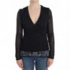 Maglione a maniche lunghe elasticizzato in misto lana nera - IT42 - S