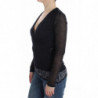 Maglione a maniche lunghe elasticizzato in misto lana nera - IT42 - S