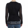 Maglione a maniche lunghe elasticizzato in misto lana nera - IT42 - S