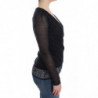 Maglione a maniche lunghe elasticizzato in misto lana nera - IT42 - S