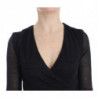 Maglione a maniche lunghe elasticizzato in misto lana nera - IT42 - S
