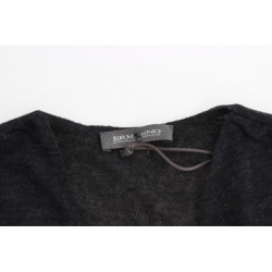 Maglione a maniche lunghe elasticizzato in misto lana nera - IT42 - S