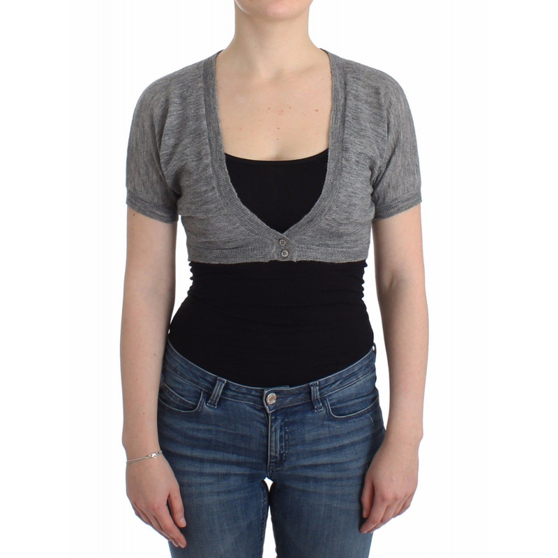 Cardigan maglione bolero grigio lavorato a maglia lingerie - IT42 - S