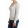 Lingerie bianca top camicetta maglione pizzo rayon - IT48 - XL