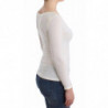 Lingerie bianca top camicetta maglione pizzo rayon - IT48 - XL