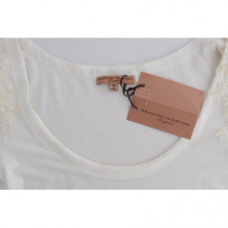 Lingerie bianca top camicetta maglione pizzo rayon - IT48 - XL