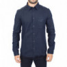 Top camicia casual a maniche lunghe in cotone blu - IT52 - XL