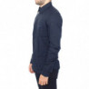 Top camicia casual a maniche lunghe in cotone blu - IT52 - XL