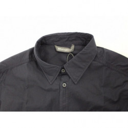 Top camicia casual a maniche lunghe in cotone blu - IT52 - XL