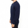 Maglione pullover con scollo a V in misto lana blu - IT48 - M