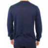 Maglione pullover con scollo a V in misto lana blu - IT48 - M
