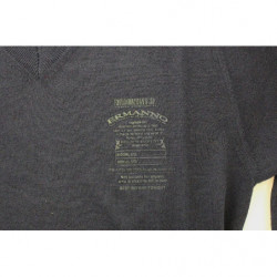 Maglione pullover con scollo a V in misto lana blu - IT48 - M