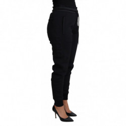 Pantaloni da jogging in neoprene di poliestere nero - IT40-S