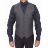 Gilet gilet in lana e seta a righe grigie - IT46 - S