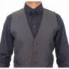 Gilet gilet in lana e seta a righe grigie - IT46 - S