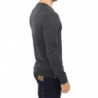 Maglione pullover con scollo a V in misto lana grigia - IT46 - S