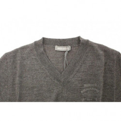 Maglione pullover con scollo a V in misto lana grigia - IT46 - S