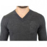 Maglione pullover con scollo a V in misto lana grigia - IT46 - S