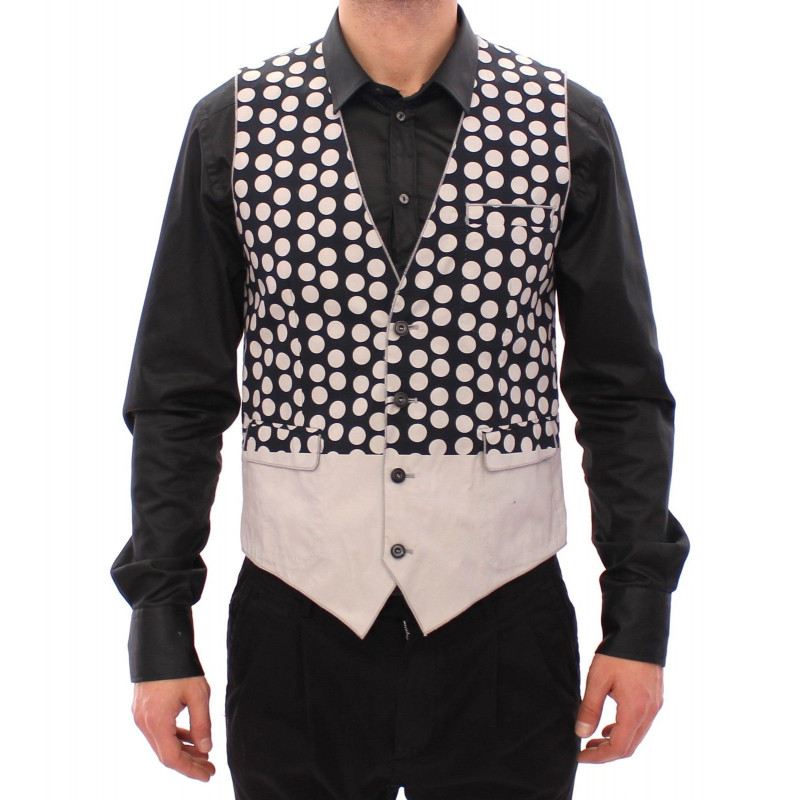 Gilet a pois blu Gilet Weste - IT44 - XS