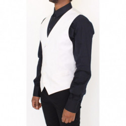 Blazer gilet in misto cotone e seta bianco - IT44 - XS