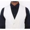 Blazer gilet in misto cotone e seta bianco - IT44 - XS