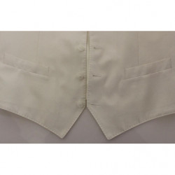 Blazer gilet in misto cotone e seta bianco - IT44 - XS