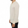 Maglione pullover scollo V misto lana bianco sporco - IT46 - S