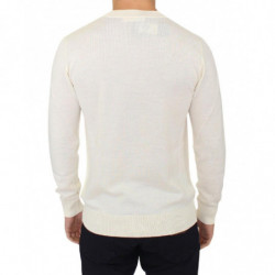 Maglione pullover scollo V misto lana bianco sporco - IT46 - S