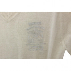 Maglione pullover scollo V misto lana bianco sporco - IT46 - S