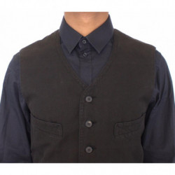 Blazer gilet in cotone lino nero - IT48 - M