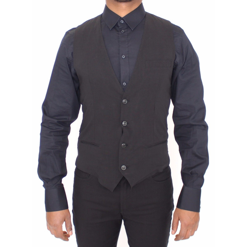 Giacca gilet con gilet formale in lana nera - IT46 - S