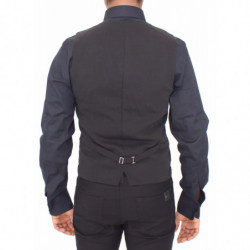 Giacca gilet con gilet formale in lana nera - IT46 - S