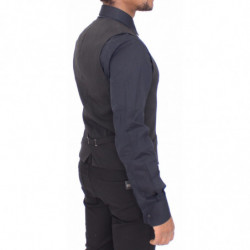 Giacca gilet con gilet formale in lana nera - IT46 - S