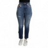 Jeans in cotone con pantaloni skinny decorati blu - IT36 - XS