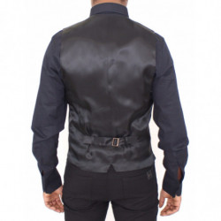 Gilet gilet in lana e seta a righe nere - IT44 - XS