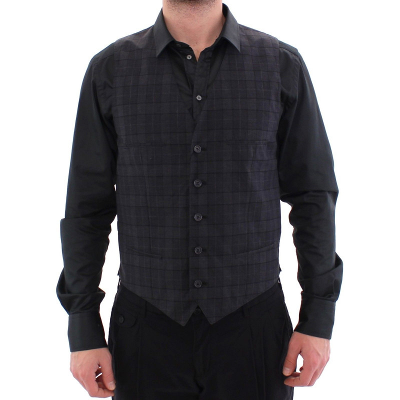 Gilet gilet formale a quadretti grigio - IT48 - M