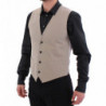 Gilet formale con gilet in misto seta beige - IT46 - S