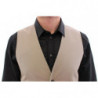 Gilet formale con gilet in misto seta beige - IT46 - S