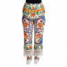 Pantalone In Cotone Stampa Maioliche Multicolor - IT36 - XS