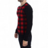 Maglione girocollo in lana nera rossa - IT54 - XXL
