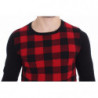 Maglione girocollo in lana nera rossa - IT54 - XXL