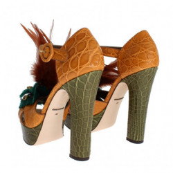 Scarpe Crystal in pelle di coccodrillo caimano - EU38/US7.5