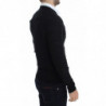 Cardigan con bottoni in lana pregiata nera - S