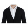 Cardigan con bottoni in lana pregiata nera - S