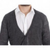 Maglione cardigan con bottoni in lana grigia - IT50 - L