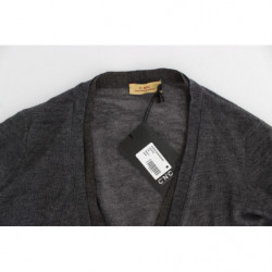 Maglione cardigan con bottoni in lana grigia - IT50 - L