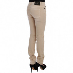 Jeans slim fit in cotone elasticizzato lavaggio beige - W26