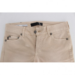 Jeans slim fit in cotone elasticizzato lavaggio beige - W26