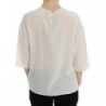 Top t-shirt camicetta seta chiave bianca paillettes - IT42-M