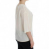Top t-shirt camicetta seta chiave bianca paillettes - IT42-M